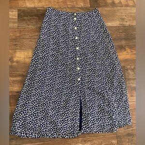 GAP Blue Floral Midi Skirt